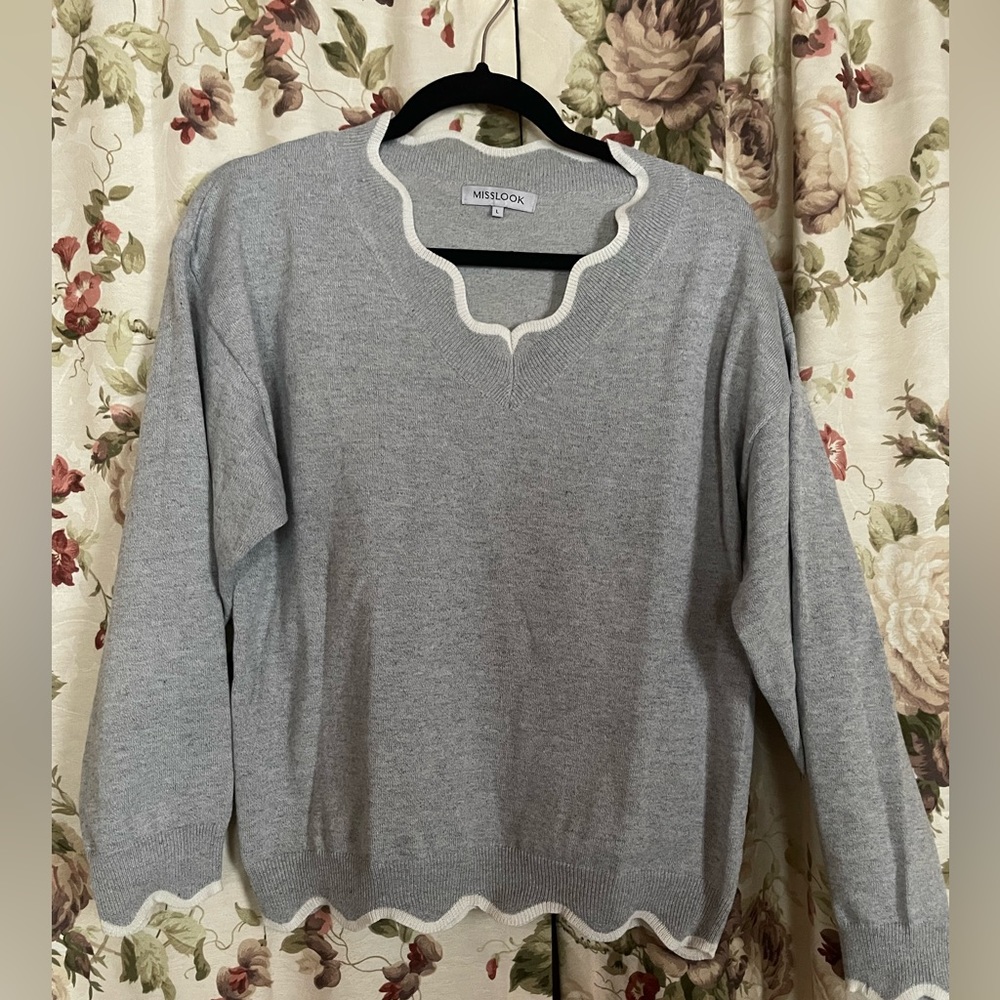 Grey scallop sweater